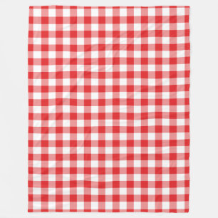 Red Gingham Mönster Fleecefilt