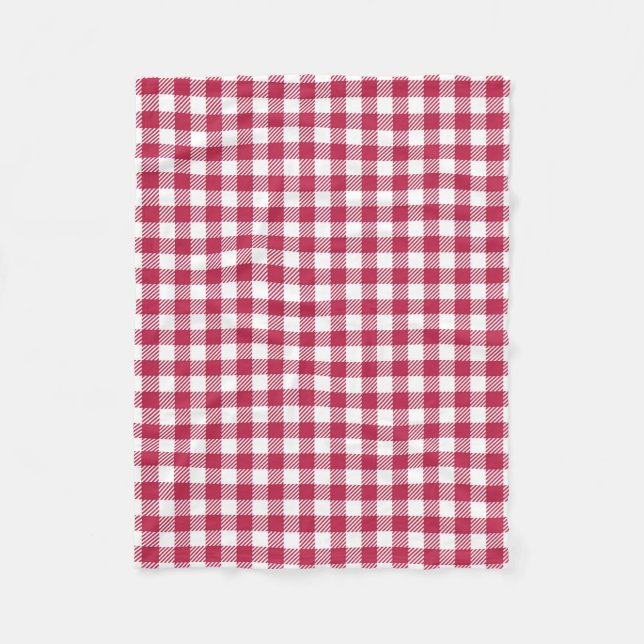 Red Gingham Mönster Fleecefilt (Framsidan)