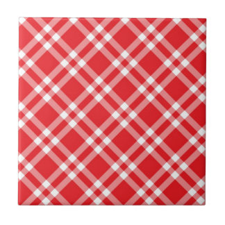 Red Gingham Mönster Kakelplatta