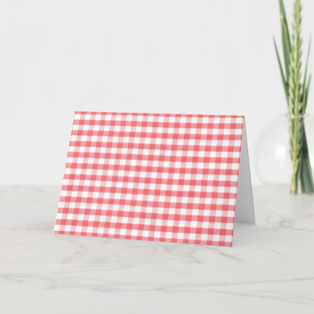 Red Gingham Mönster Kort (Framsida)
