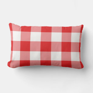 Red Gingham Mönster Lumbarkudde