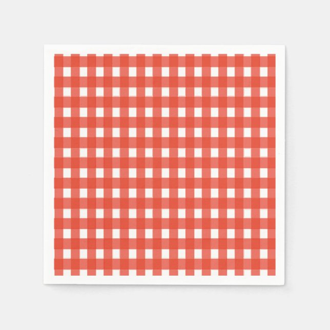 Red Gingham Napkins Pappersservett (Framsidan)