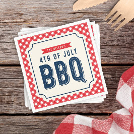 Red Gingham och Blue 4:e juli BBQ Pappersservett
