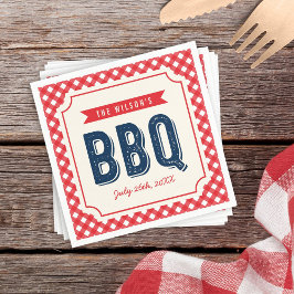 Red Gingham och Blue BBQ Party Pappersservett