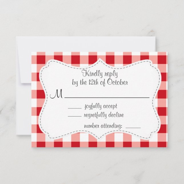 Red Gingham OSA Kort (Framsida)