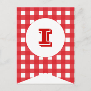 Red Gingham Party Flagga Bunting Banner-vykort Vykort