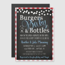 Red Gingham Picnic Babyq BBQ Boy Shower