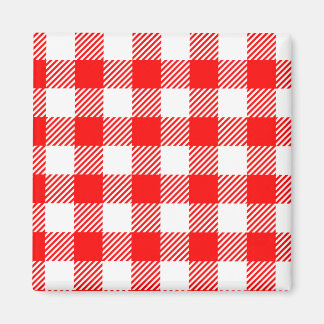 Red gingham picnic tabellecloth print magnet
