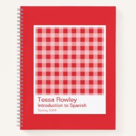 Red Gingham Plaid Notebook