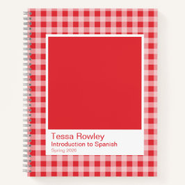 Red Gingham Plaid Spiral Notebook