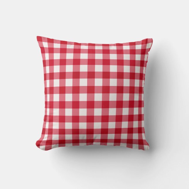 Red Gingham Reversible Dekorativ kudde (Framsida)