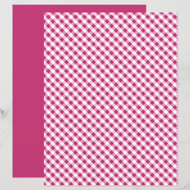 Red Gingham Scrapbook Papper (Fram/baksida)