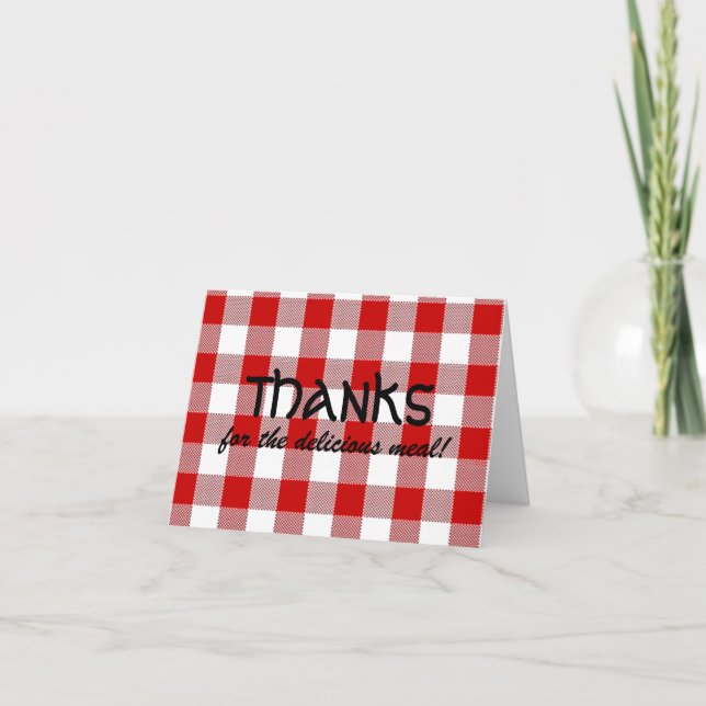 Red Gingham Tack Kort (Framsida)