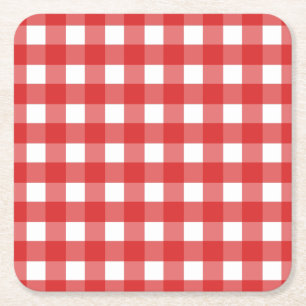 Red gingham underlägg papper kvadrat