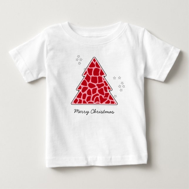 Red giraffe Julgran T-shirt (Framsida)