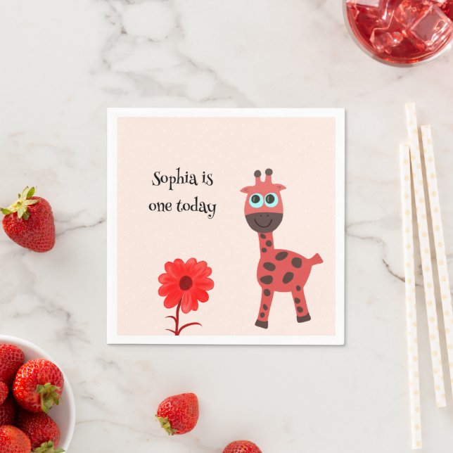 Red giraffe pappersservett (Insitu)