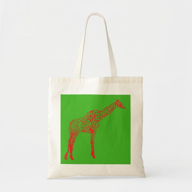 Red Giraffe Stencil Tygkasse (Framsidan)