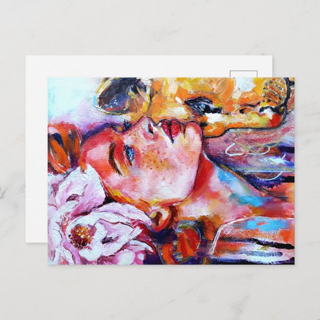 Red Girl by LenaTerzi Vykort (Fram/baksida)