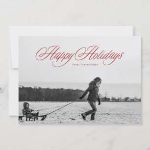 Red Glad helg Calligraphy-julkort Julkort