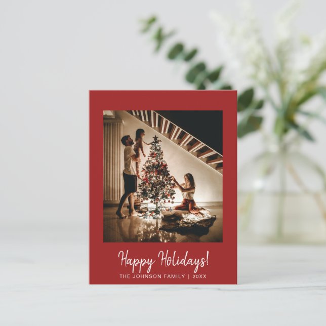 Red Glad helg Photo Postcard Vykort (Stående Fram)