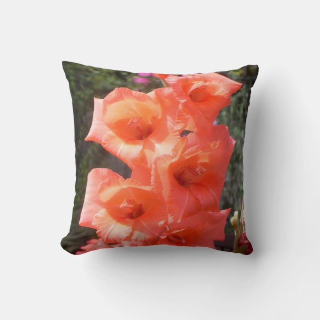 Red Gladioli Flowers Kudde (Framsida)