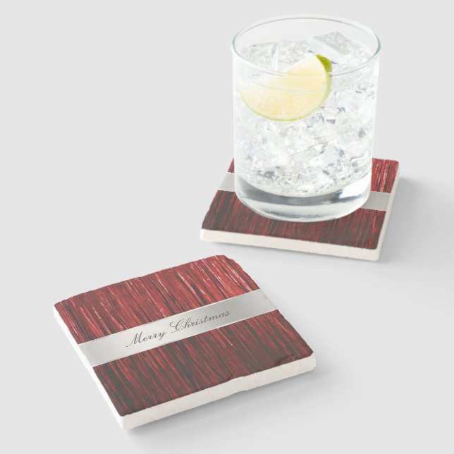 Red Glam Tinsel Rand Stenunderlägg (Sidan)