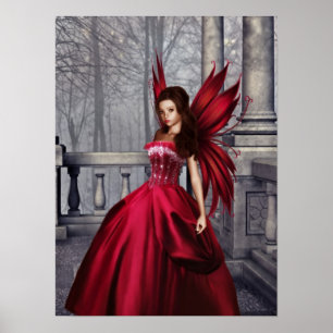 Red Glamor Fairy Poster
