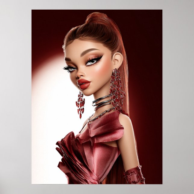 Red Glamour Print, Value Poster Paper (Semi-Gloss) (Framsidan)