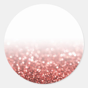 Red Glitter Anpassningsbar Trendig Runt Klistermärke