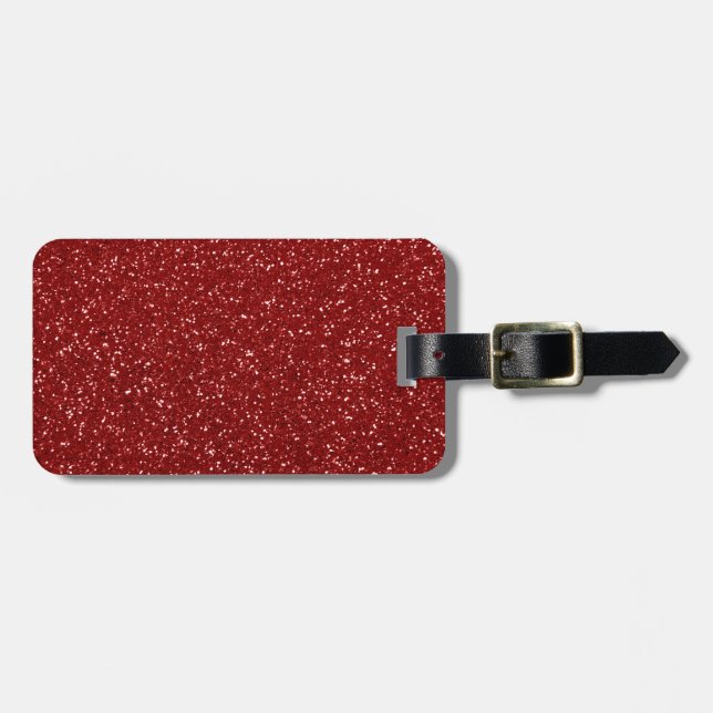 Red Glitter Bagagebricka (Horisontell Framsida)