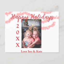 Red glitter-barnfamiljfoto glad helg namn