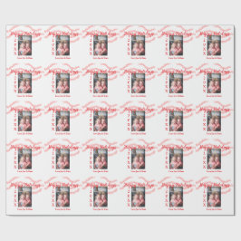 Red glitter-barnfamiljfoto glad helg namn presentpapper