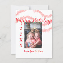 Red glitter-barnfamiljfoto glad helg namn