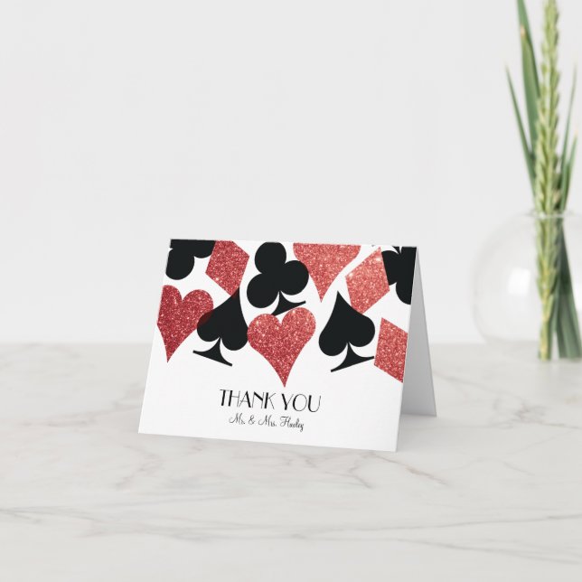 Red Glitter Destiny Las Vegas Bröllop Tack (Framsida)