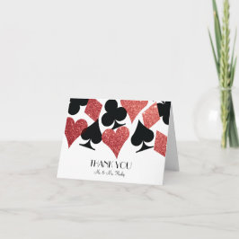 Red Glitter Destiny Las Vegas Bröllop Tack Kort