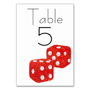 Red Glitter Dice Bordsnummer