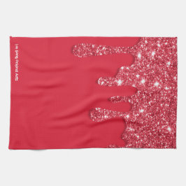 Red Glitter Drift Kökshandduk