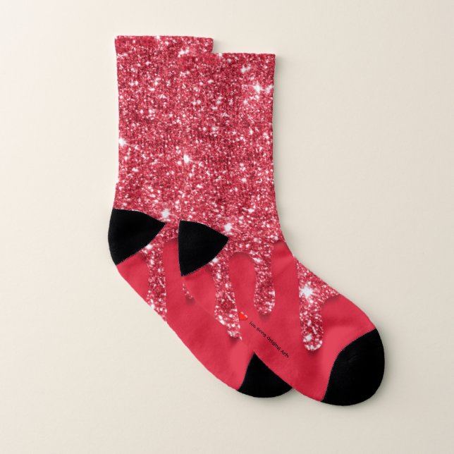 Red glitter drop Astec Socks Strumpor (Par)