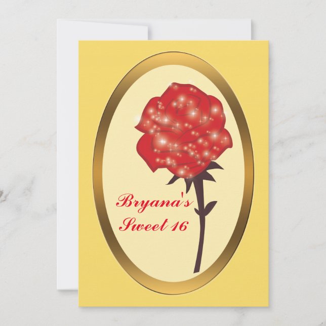 Red Glitter Enchanted Ro Elegant Party Inbjudningar (Framsida)