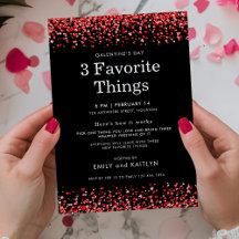 Red Glitter Favorite Sak Black Galentines Party