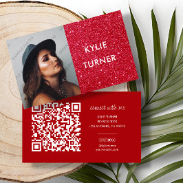 Red Glitter | Foto | Social Media | QR-kod Visitkort