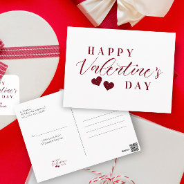 Red Glitter Glad Alla hjärtans dag Hearts Vykort