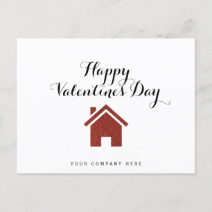 Red Glitter Glad Alla hjärtans dag Realty Vykort