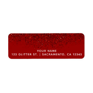 Red Glitter Glam Gnistra Elegant Chic Party Returadress Etikett