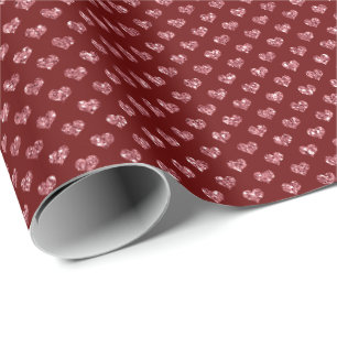 Red Glitter Glam Hearts Presentpapper
