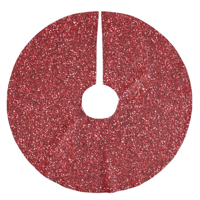 Red Glitter Glitz Julgransmatta Borstad Polyester (Framsidan)