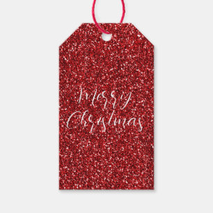 Red Glitter Glitz Presentetikett