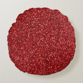 Red Glitter Glitz Rund Kudde