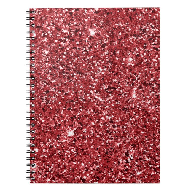 Red Glitter Gnistra Anteckningsbok (Framsidan)