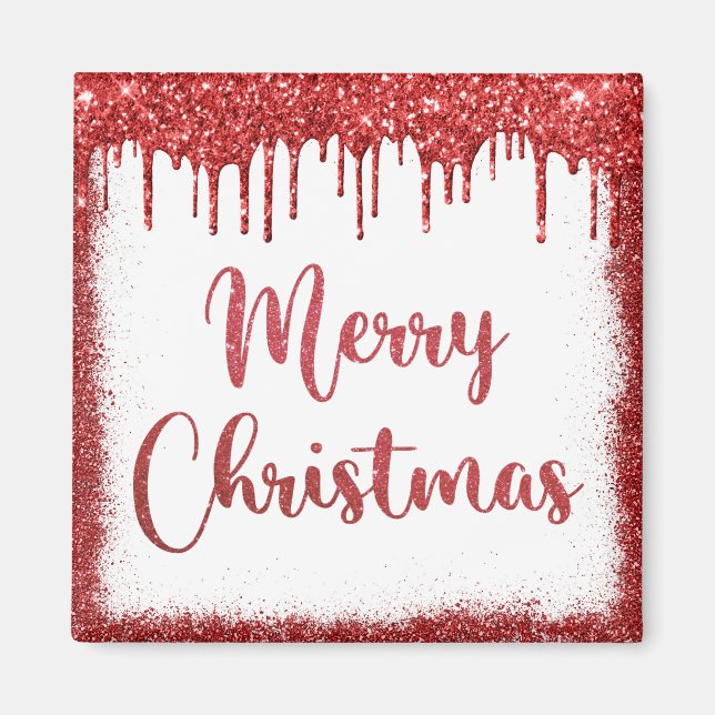 Red glitter god jul magnet (Framsidan)
